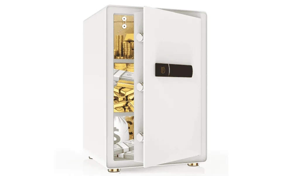 Reliancer 3.4 Cu.ft Biometric Fingerprint Safe Box With Sensor Light For Home Office White