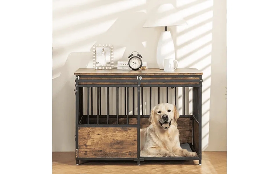 Reliancer 40 Dog Crate Furniture Wooden Heavy Duty Dog Kennel Dogs Cage For Large Medium Dog