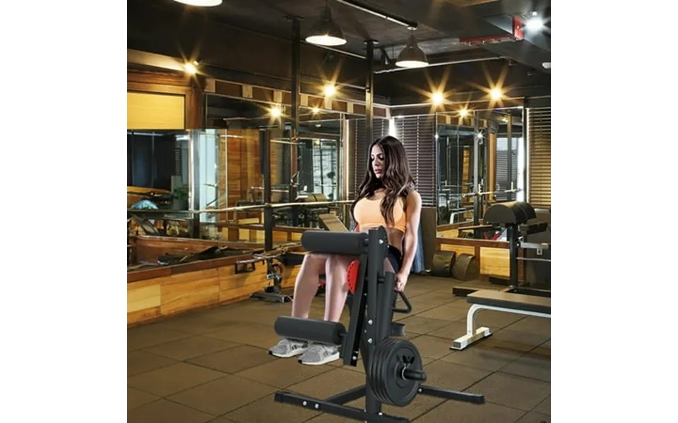 Reliancer Adjustable Leg Extension And Curl Machine Black For Lower Body Exercise Home Gym Equipment