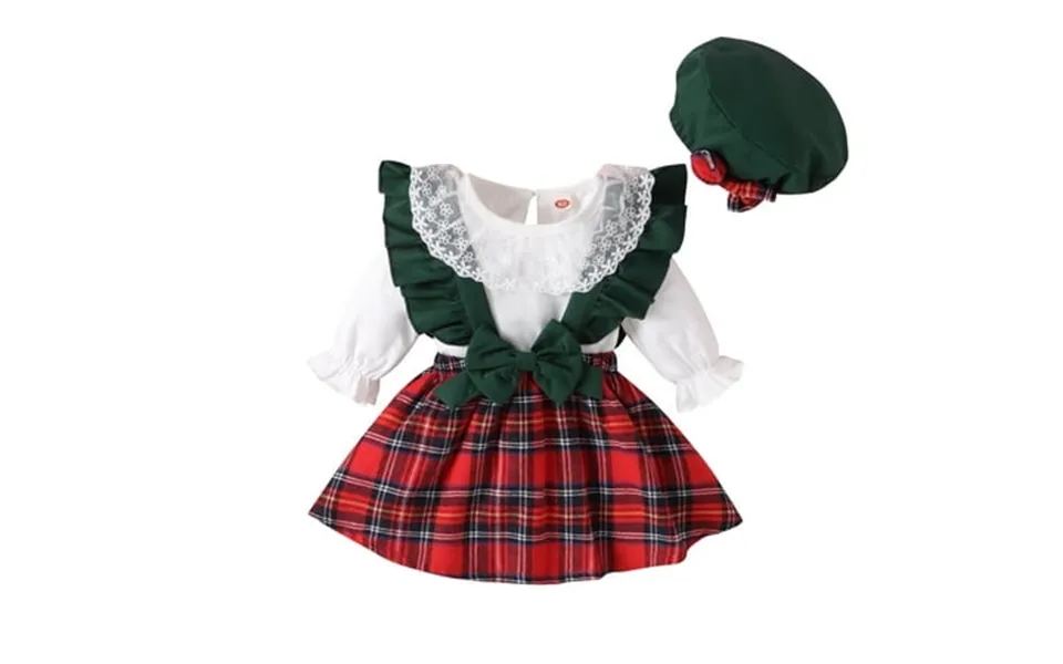 Reoriafee Girls Baby Bodysuits Long Sleeve Onesies Crewneck Cotton Rompers Lace Patchwork Jumpsuit Suspender Skirt And T