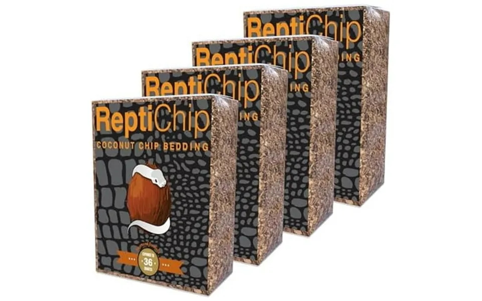 Reptichip Reptile Bedding Loose Coconut Chip 36 Quart 4 Pack Coco Husk Substrate Mulch For Snake Habitat Ball Python Ter