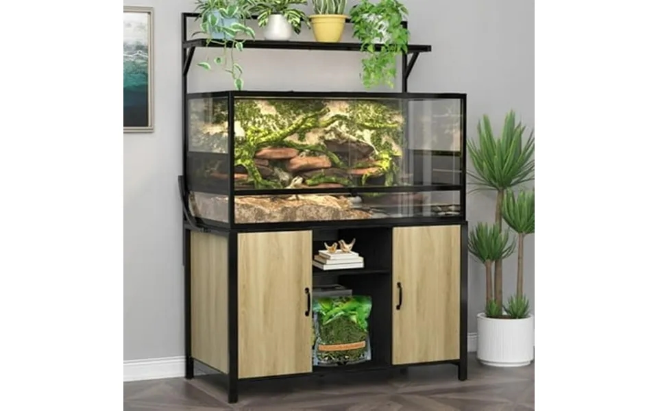 Reptile Tank Stand Terrarium Stand With Cabinet For Accessories Storage 48 X 24 Tabletop Fits To 120 Gallon Bearded Drag