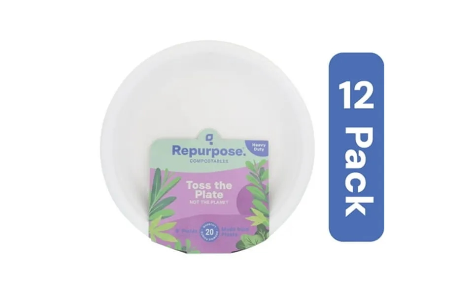 Repurpose Compostable Bagasse Plates - Case Of 12