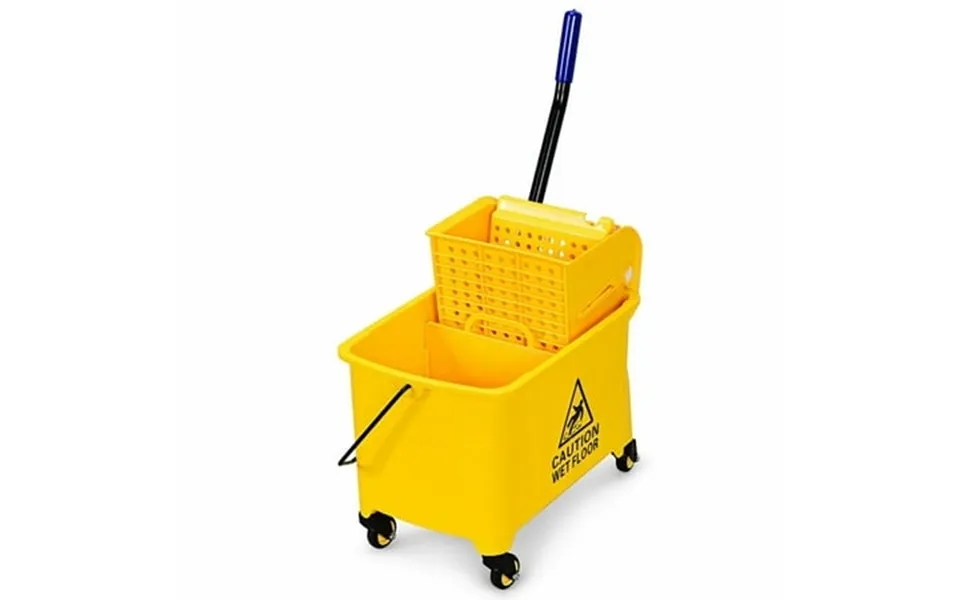 Resenkos 21 Quart Mop Bucket Side Press Wringer On Wheels With Panel Side Press Wringer Combo Commercial Cleaning Caddy