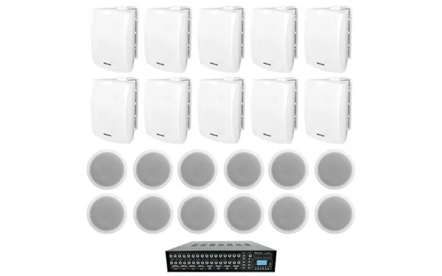Restaurant Multi Room Audio System 10 6.5 White Wall 12 6 Ceiling Speakers product image