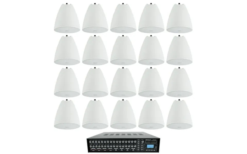 Restaurant Multi Room Audio System 20 6.5 White Hanging Pendant Speakers
