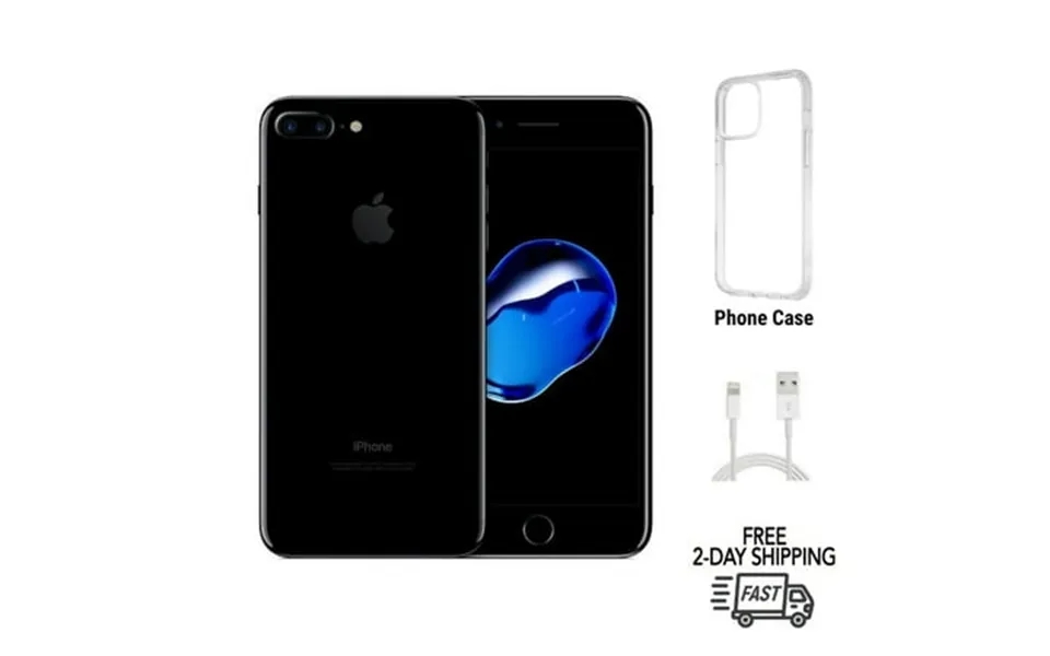 Restored Apple Iphone 7 Plus Unlocked 32gb Jet Black A1661 Bundle With Clear Phone Case Refurbished