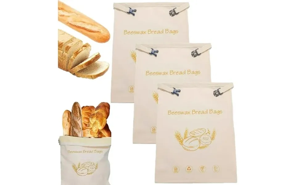 Reusable Beeswax Bread Bags Beeswax Organic Cotton Bread Bags For Homemade Sourdough 17 ×13 Large Capacity Zipper Food S