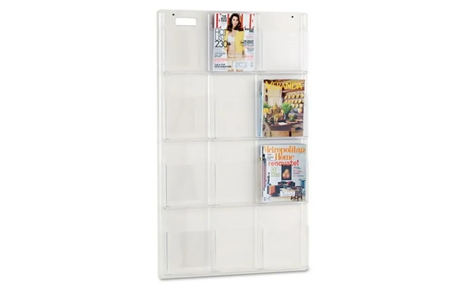 Reveal Clear Literature Displays 12 Compartments 30w X 2d X 49h Clear 5602cl