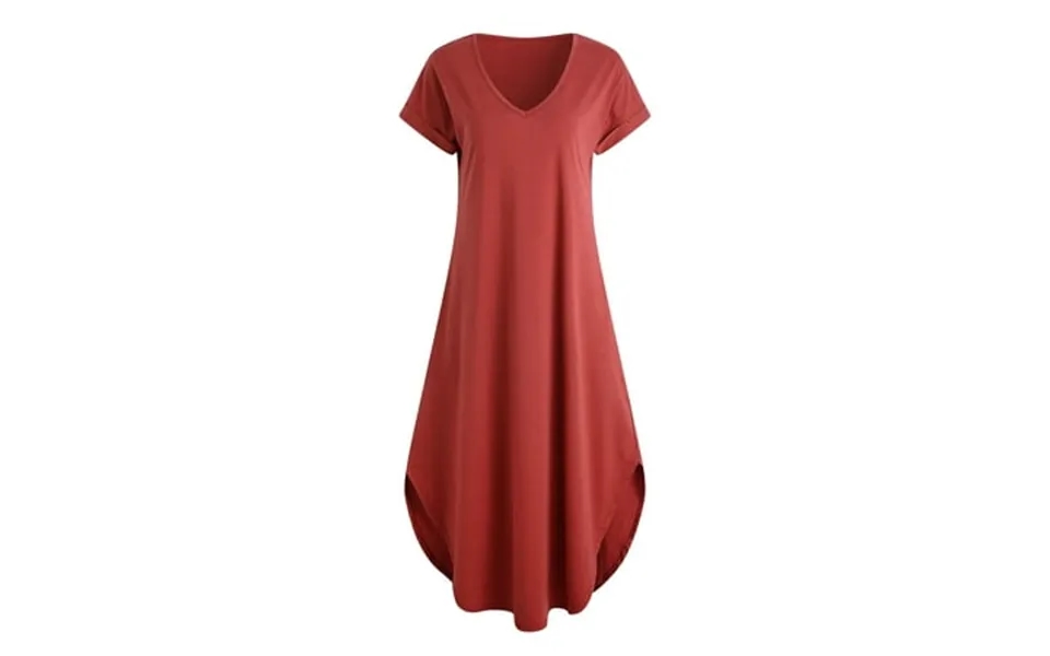 Richie House Nightgowns Nightdress Women V Neck Print Short Slit Sleepwear S- Rhw2895