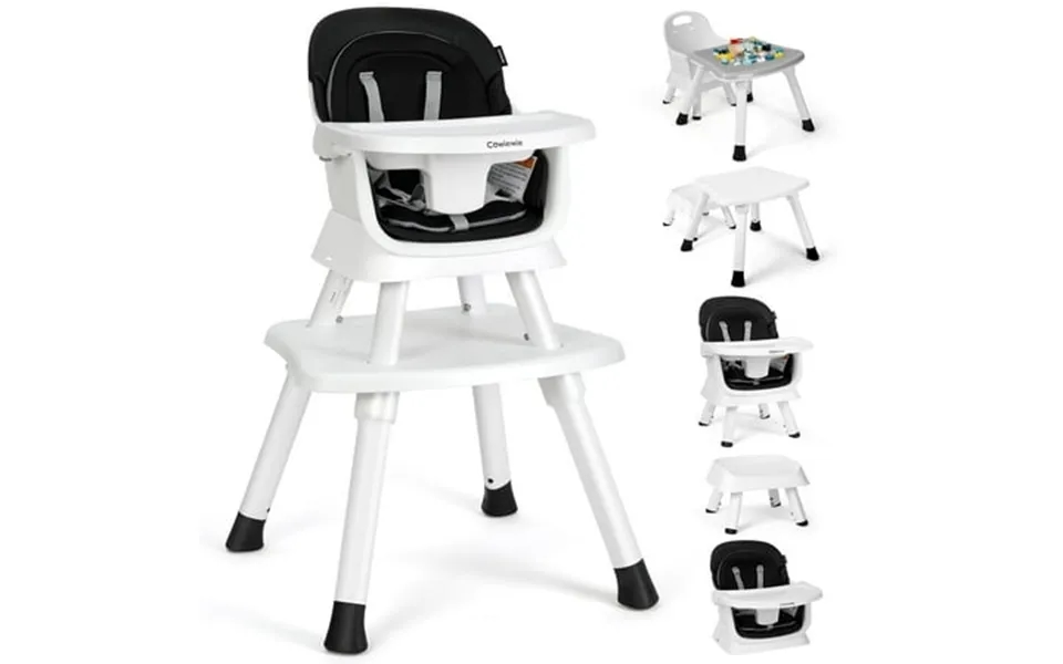 Richya 8 In 1 Baby High Chair For Babies Toddler Dining Booster Seat Bpa Free Pp Material Black