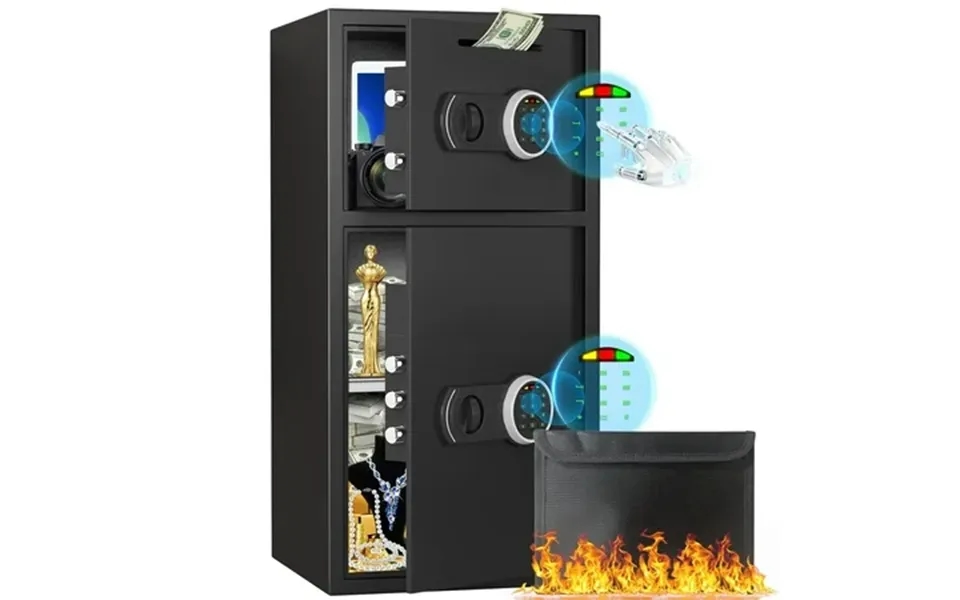 Riflewell Safe Box Household Low-carbon Steel Safe Digital Home Safe With Deposit Slot And Fire-resistant Waterproof Bag
