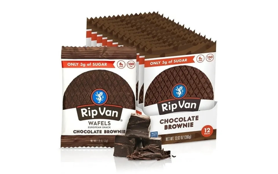 Rip Van Wafels Chocolate Brownie Stroopwafels Healthy Snacks Non-gmo Low Calorie Low Sugar 3g Office Snacks Keto Friendl