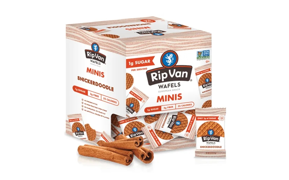 Rip Van Wafels Snickerdoodle Mini Stroopwafels Baked Low Carb Non-gmo Keto Low Sugar 32 Pack