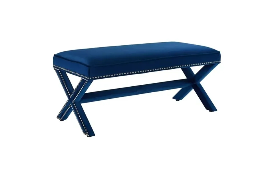 Rivet Performance Velvet Bench Navy