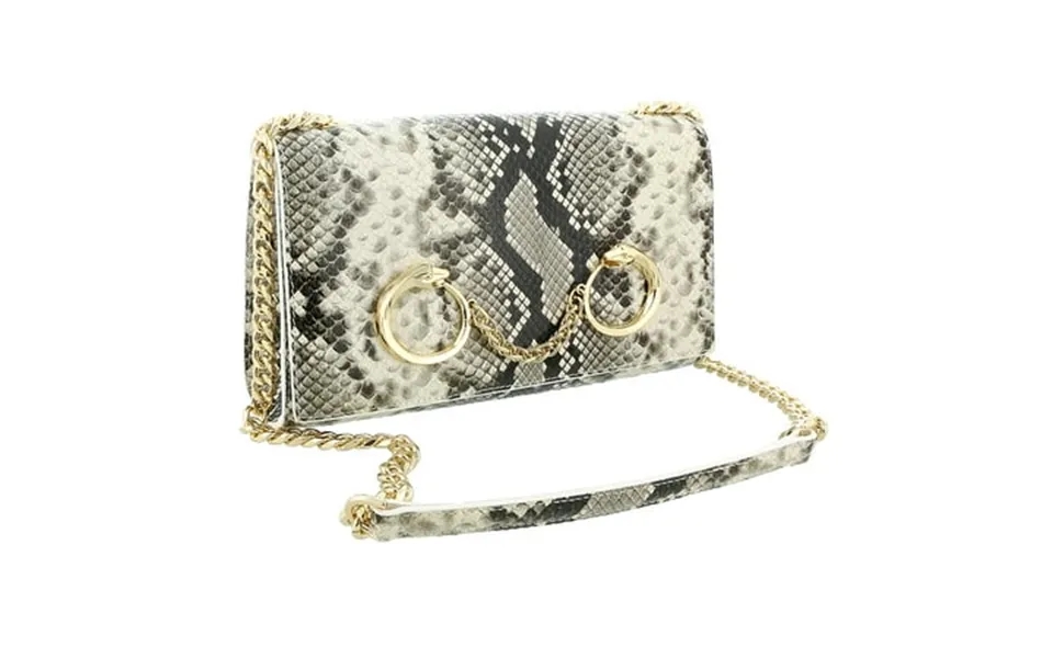 Roberto Cavalli Class Beige Snakeskin Textured Millie Deluxe Small Clutch