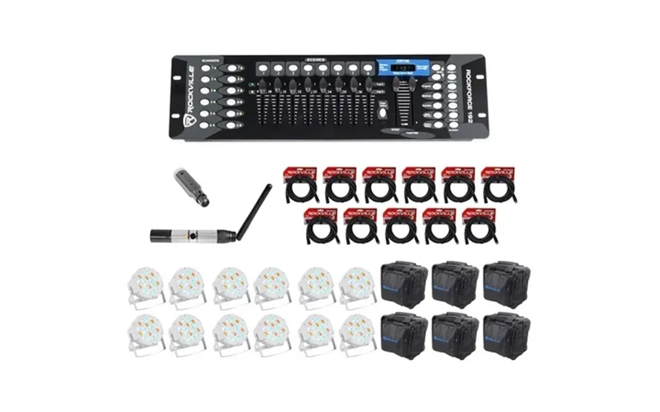 Rockville 192-channel Dmx Controller Lighting Transmitter Receiver 12 Par Lights