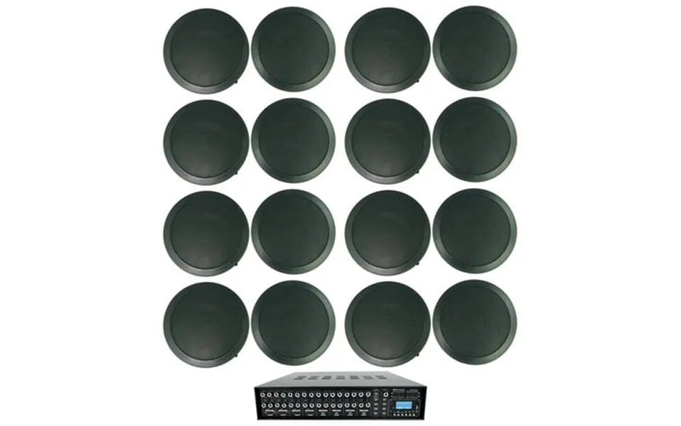 Rockville 4-zone Multi Room Audio System W 16 6.5 Black Ceiling Speakers