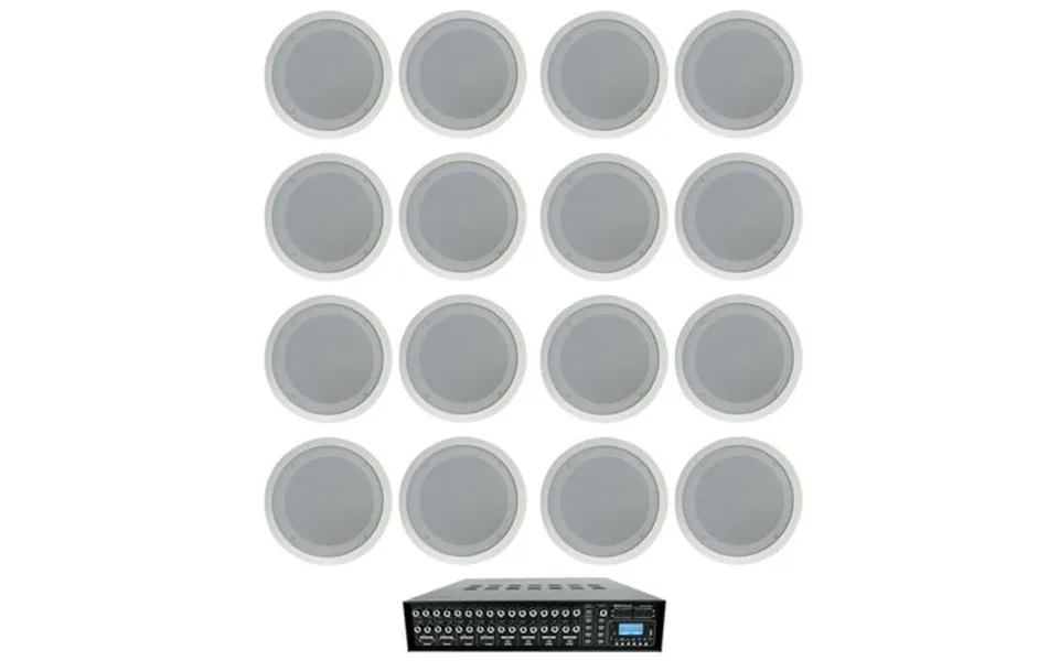 Rockville 4-zone Multi Room Audio System W 16 8 70v White Ceiling Speakers