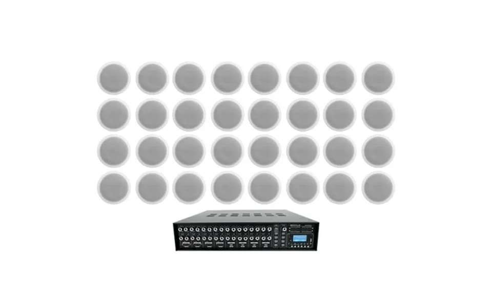 Rockville 4-zone Multi Room Audio System W 32 6 70v White Ceiling Speakers