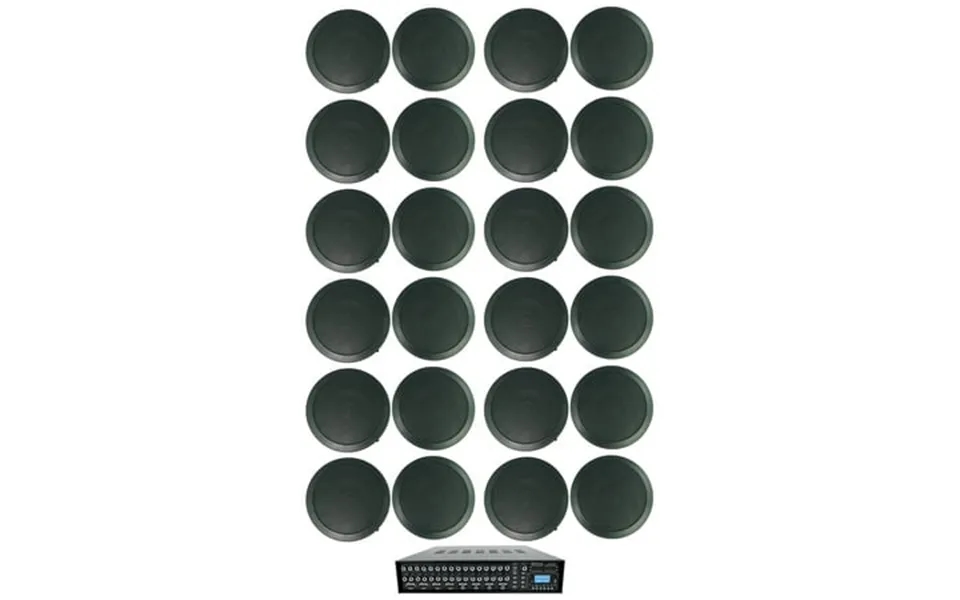 Rockville 4-zone Multi Room Matrix Amplifier 24 6.5 Black Ceiling Speakers