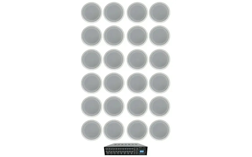 Rockville 4-zone Multi Room Matrix Amplifier 24 8 70v White Ceiling Speakers