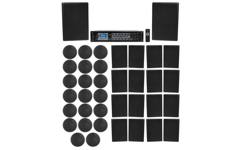 Rockville 6-zone Amp 20 6 Black Ceiling 18 Wall Restaurant Bar Cafe Speakers