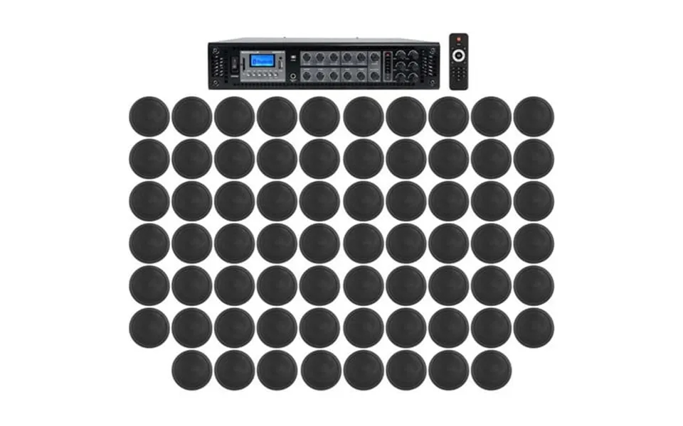 Rockville 6-zone Amp 68 Black 5 Ceiling Speakers For Restaurant Office Hotel