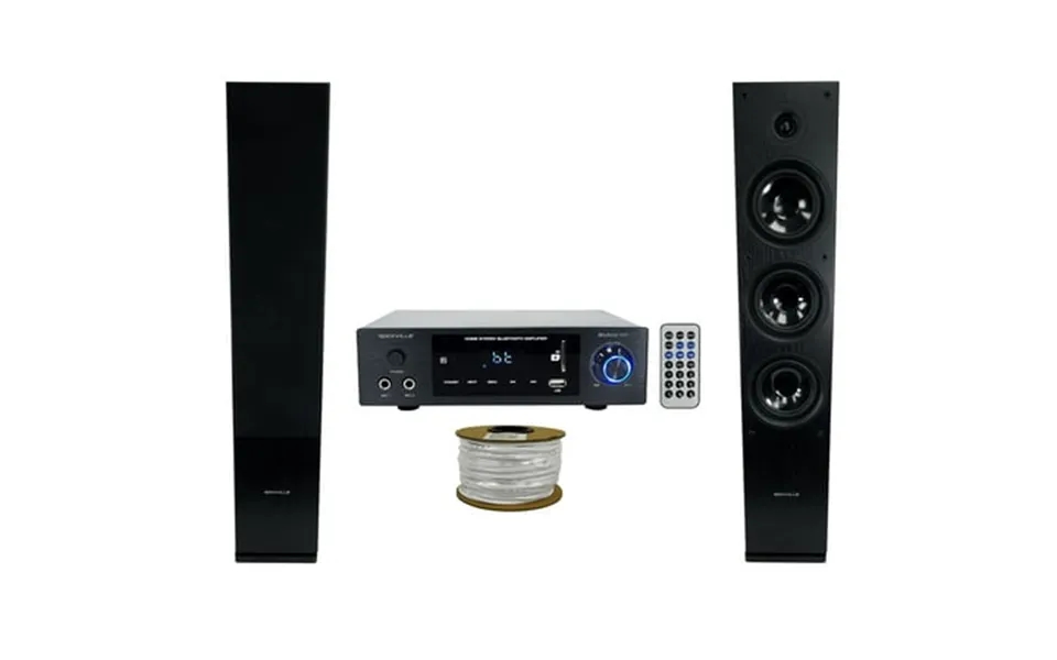 Rockville Bluamp 150 Home Bluetooth Amplifier Receiver 2 Black Tower Speakers