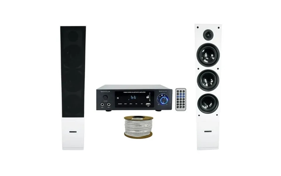 Rockville Bluamp 150 Home Stereo Bluetooth Receiver 2 White Tower Speakers