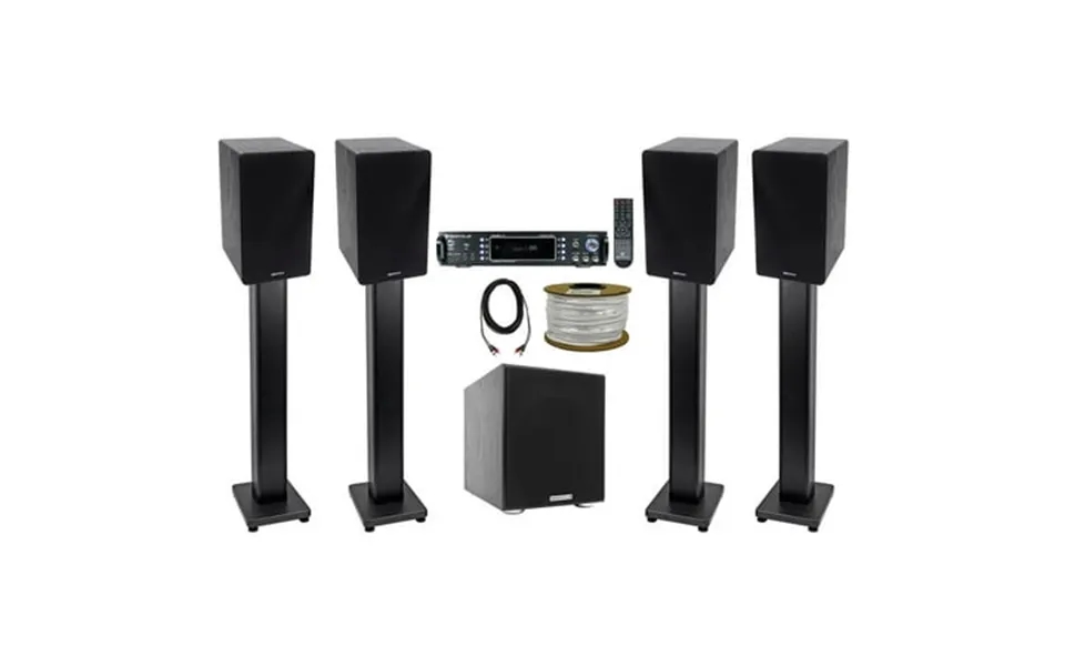 Rockville Bluetooth Home Receiver 4 6.5 Bookshelf Speakers Stands Subwoofer Rockville R14gsbr100 Red Blk 14 Gauge 100 Ft