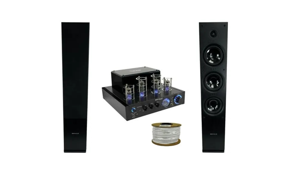 Rockville Blutube Led Bluetooth Tube Amplifier Home Receiver 2 Tower Speakers