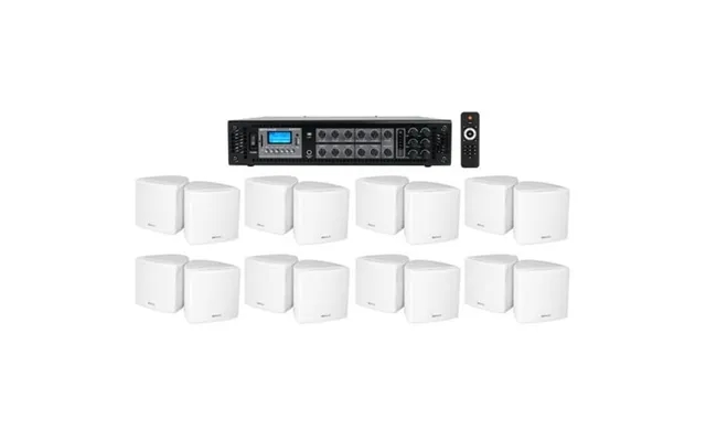 Rockville Commercial 6-zone Bluetooth Amp 16 3.5 White Cube Restaurant Speakers product image