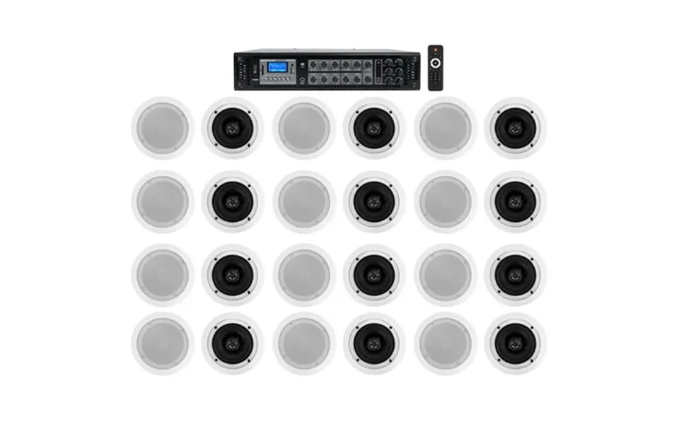 Rockville Commercial Amp 24 5.25 2-way White Ceiling Speakers 4 Hotel Office