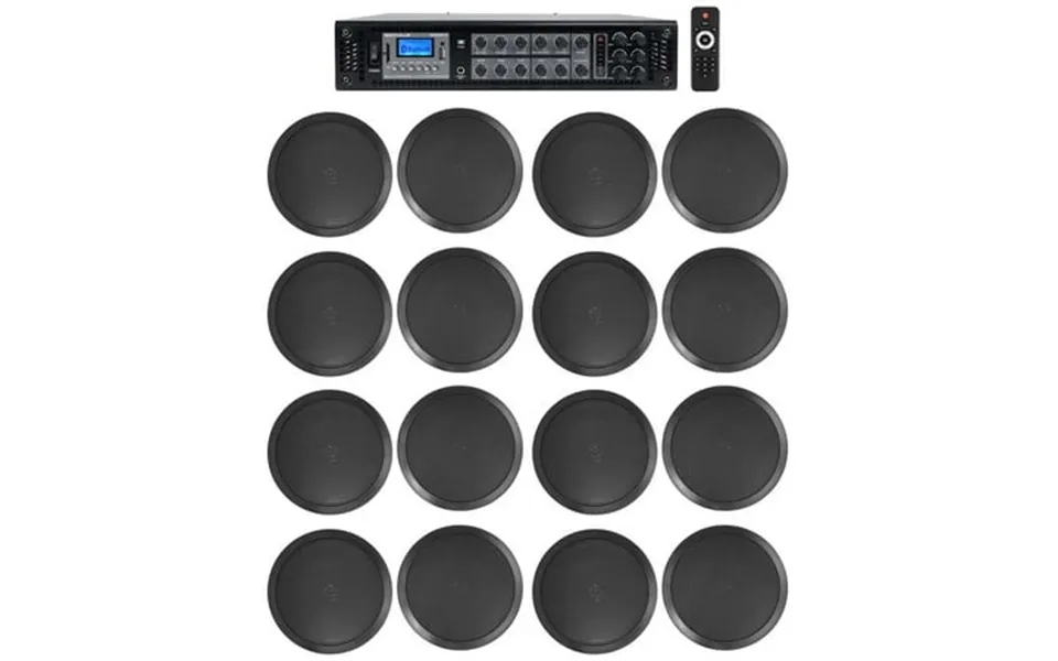 Rockville Commercial Receiver 16 8 2way Black Ceiling Speakers 4 Hotel Office