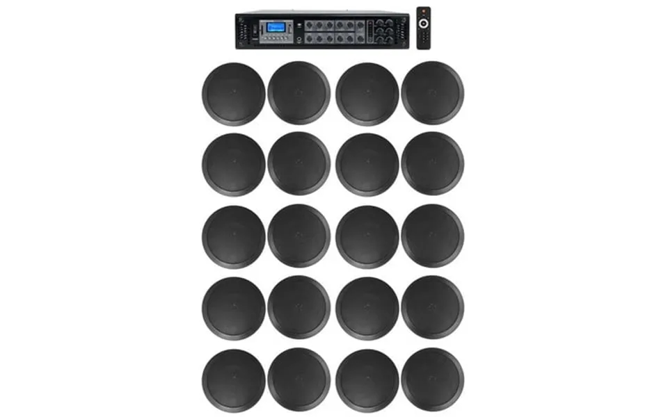 Rockville Commercial Receiver 20 6.5 2way Black Ceiling Speakers 4 Hotel Office