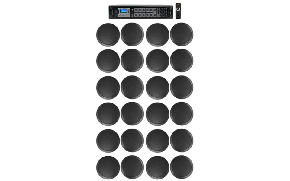Rockville Commercial Receiver 24 6.5 2way Black Ceiling Speakers 4 Hotel Office