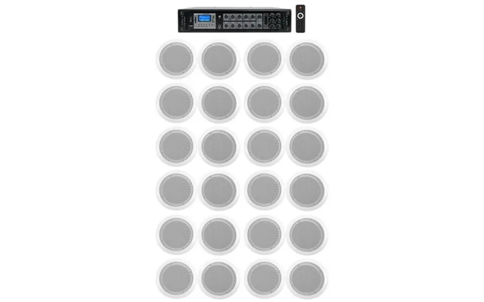Rockville Commercial Receiver 24 6.5 2way White Ceiling Speakers 4 Hotel Office
