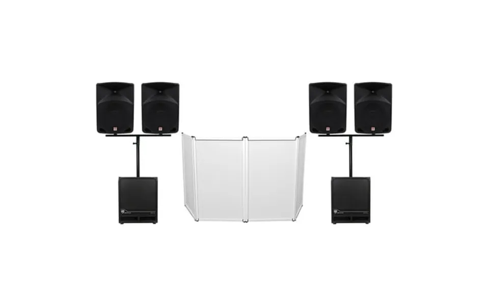 Rockville Dj Package W 4 10 Active Speakers 2 12 Powered Subwoofers Facade