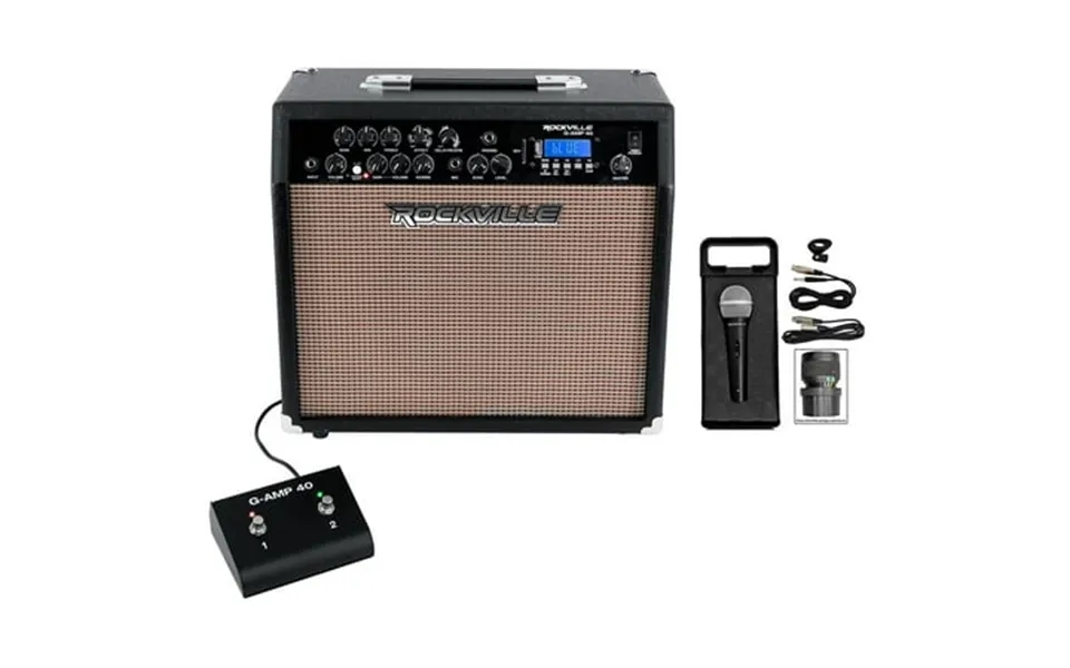Rockville G-amp 40 Guitar Amplifier Amp 10 Speaker Bluetooth Usb Footswitch Mic
