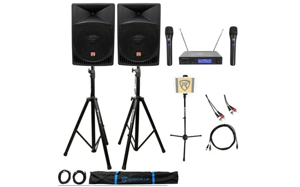 Rockville Pro Dual 15 Ipad Iphone Android Laptop Powered Karaoke Machine System