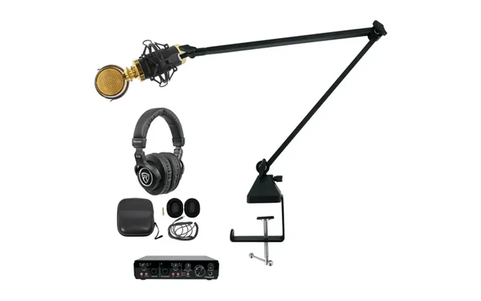 Rockville R-track 2x2 1-person Podcast Kit W Rcm02 Microphone Boom Headphones