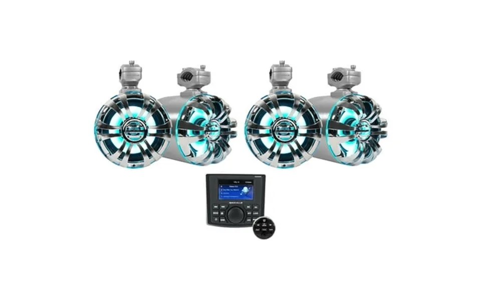 Rockville Rghr45 4 Zone Marine Receiver W Bluetooth 4 6.5 Led Tower Speakers
