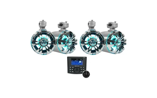 Rockville Rghr45 4 Zone Marine Receiver W Bluetooth 4 6.5 Led Tower Speakers product image