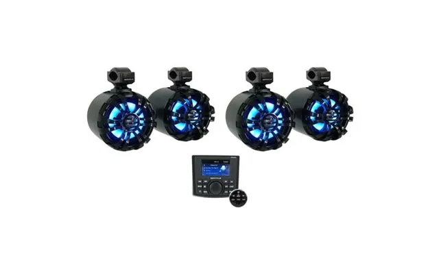 Rockville Rghr45 4 Zone Marine Receiver W Bluetooth 4 Black Led Tower Speakers product image