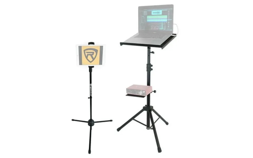 Rockville Rls67 Laptop Tablet Stand W Tripod Tilt And Grip Smartphone Stand