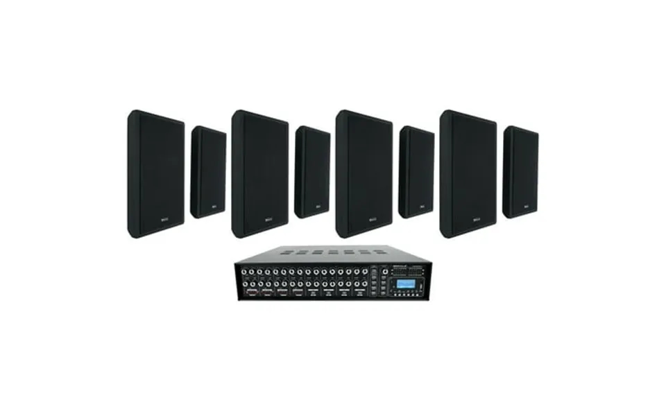 Rockville Rock Matrix Multi Room Home Receiver 8 5.25 Slim Black Wall Speakers