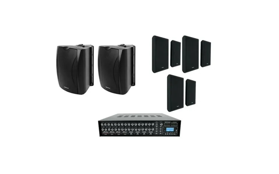 Rockville Rock Matrix Multi Source Home Receiver 8 5.25 Black Wall Speakers