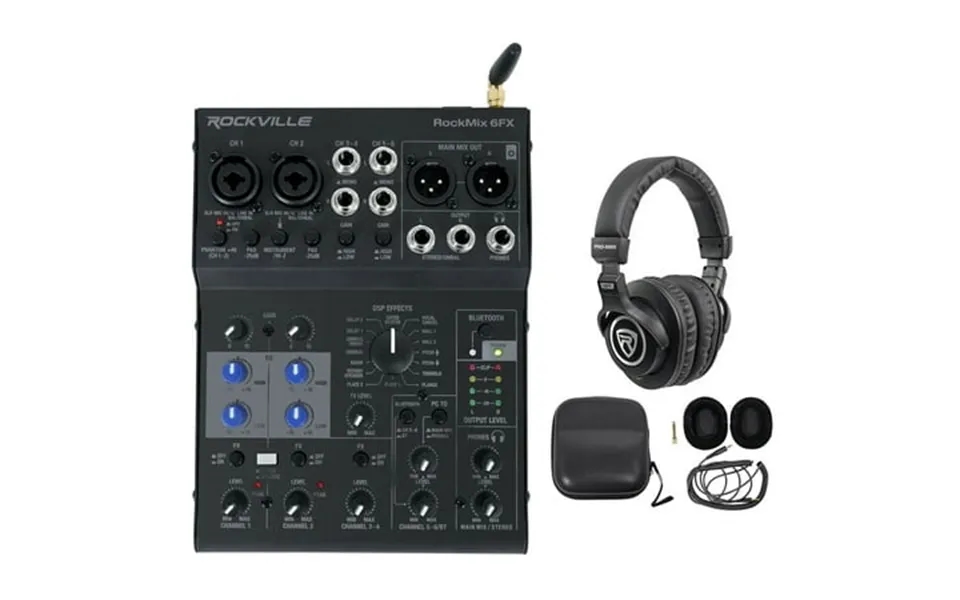 Rockville Rockmix 6fx 6 Channel Mixer Usb Recording Interface Effects Headphones
