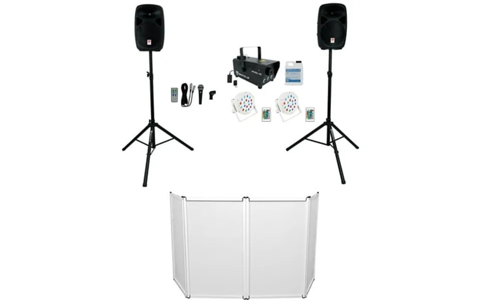 Rockville Rpg102k Dj Kit W 10 Speakers Mic Stands Facade Up Lights Led Fogger